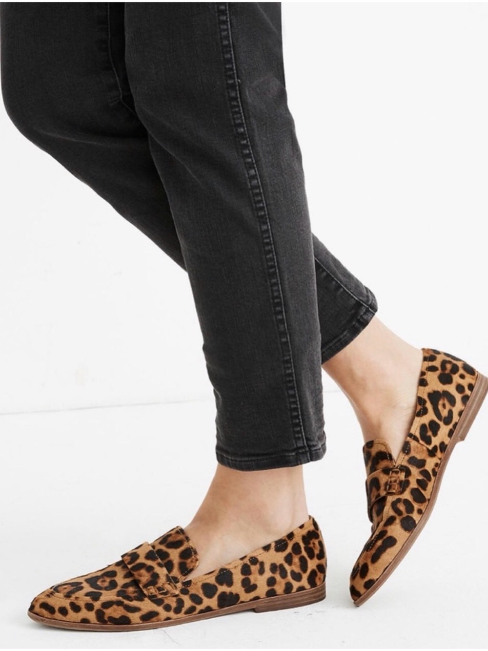 Madewell Alex Loafers Leopard Print Calf Hair Flats Size 8.5 Style AA199
